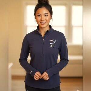 Under Armour NFL NE Patriots Combine Authentic Half-Zip Pull Over Shirt, M